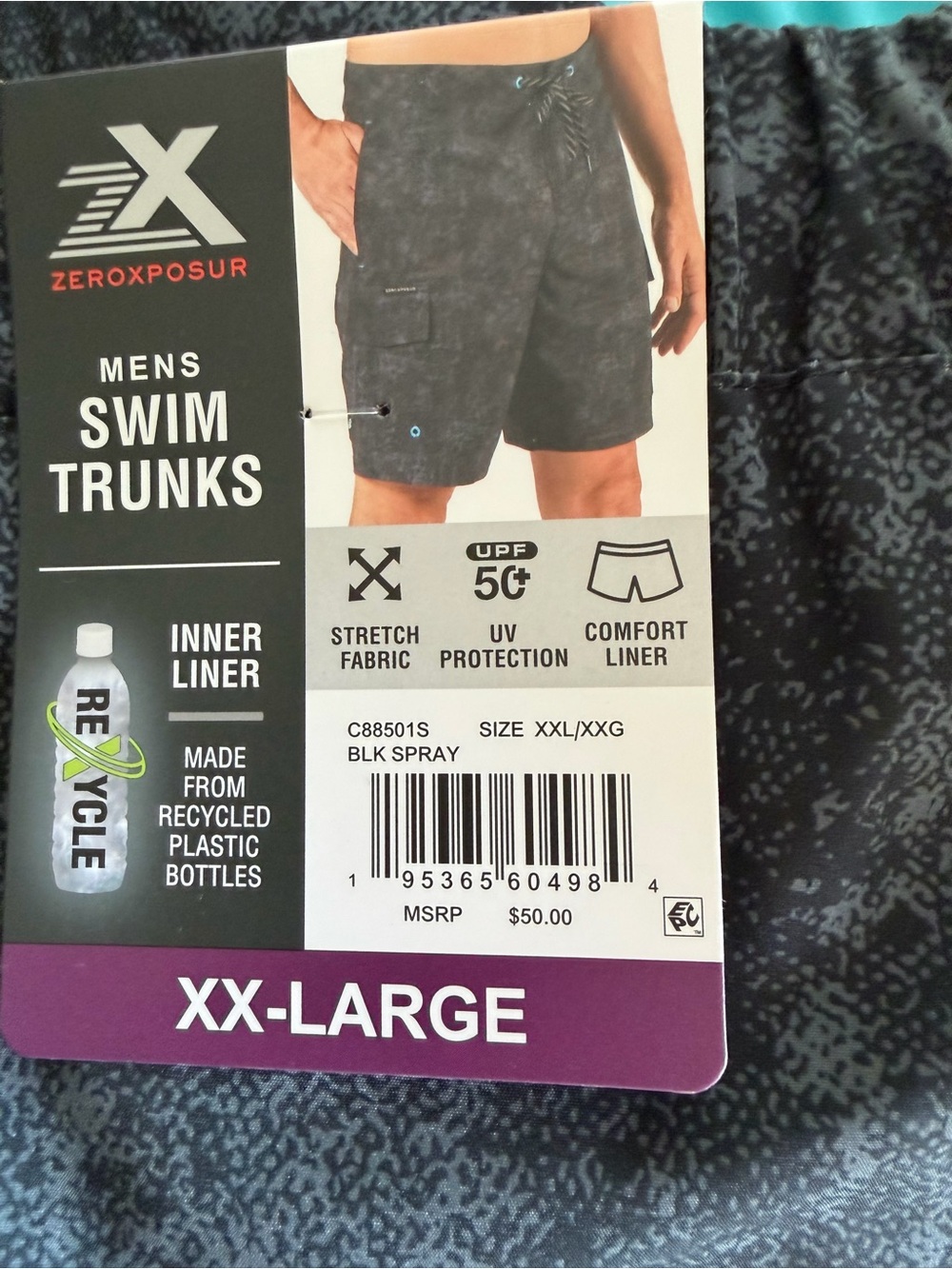 ZeroXposur Men's Black Spray Swim Trunks